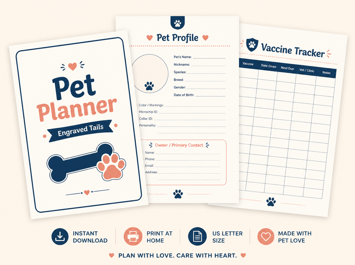 Pet Planner Printable Bundle